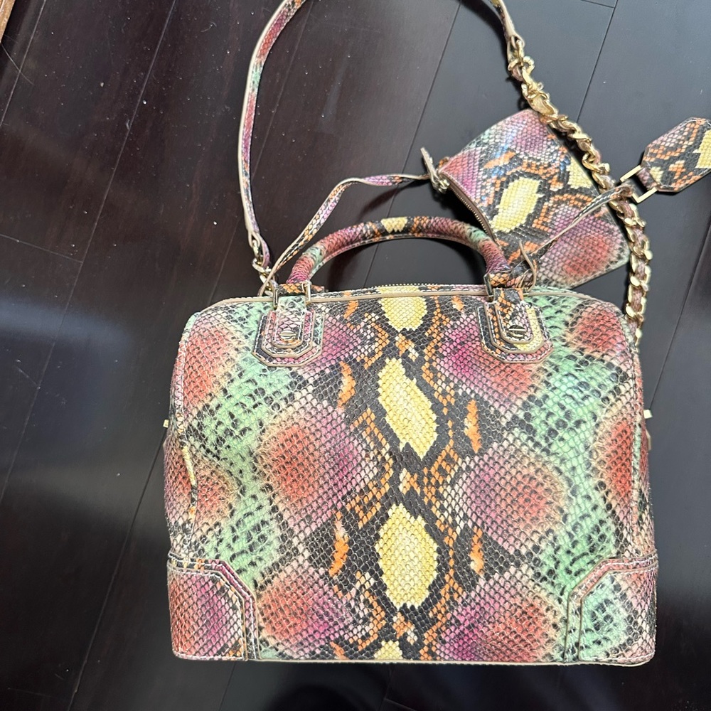 Alice + Olivia Multicolored Python Handbag - image 1